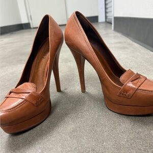 Schultz size 10 Elegant Brown Leather Women's Heels